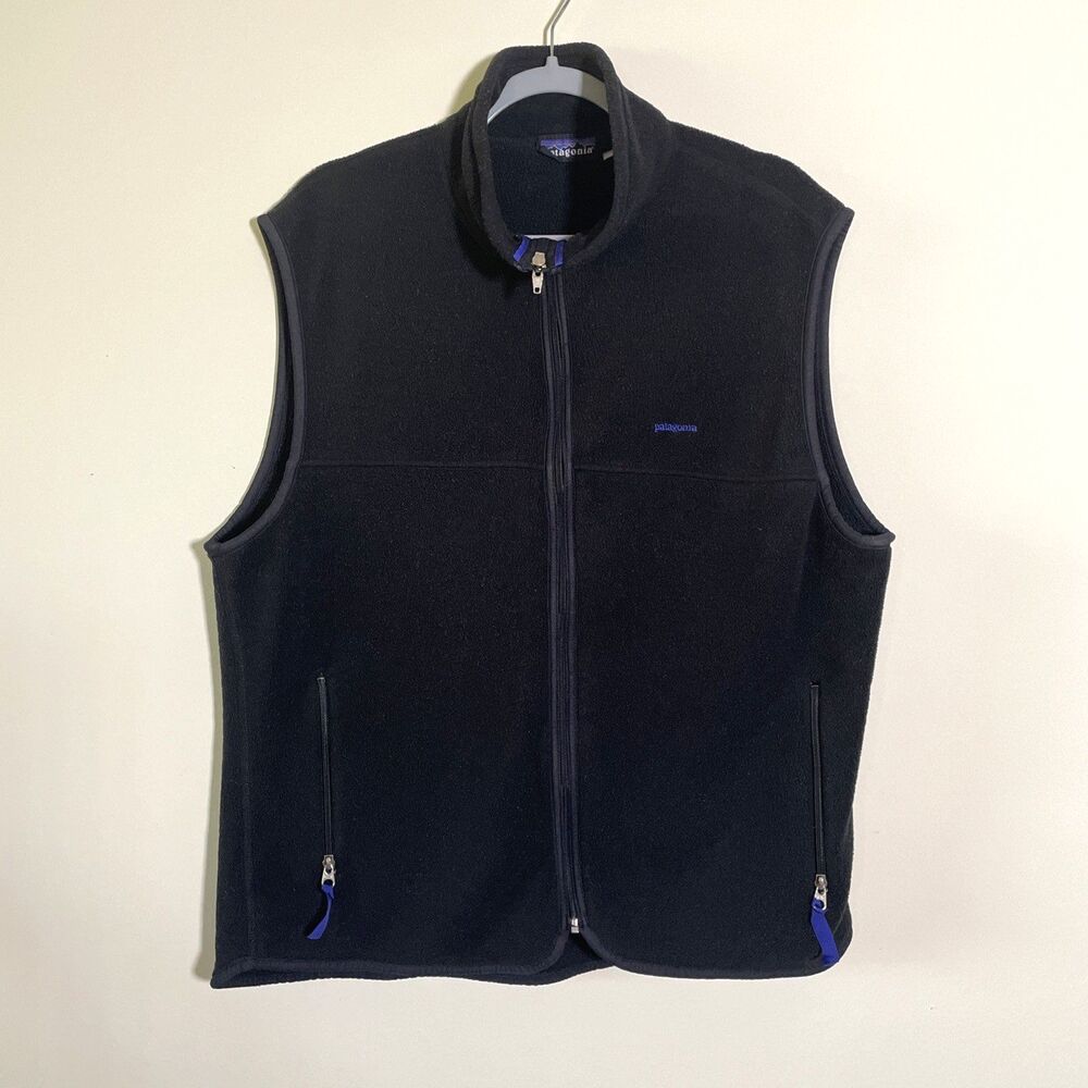 Patagonia Synchilla Fleece Vest Black XL 90s Made USA Vintage Gorpcore Outdoor